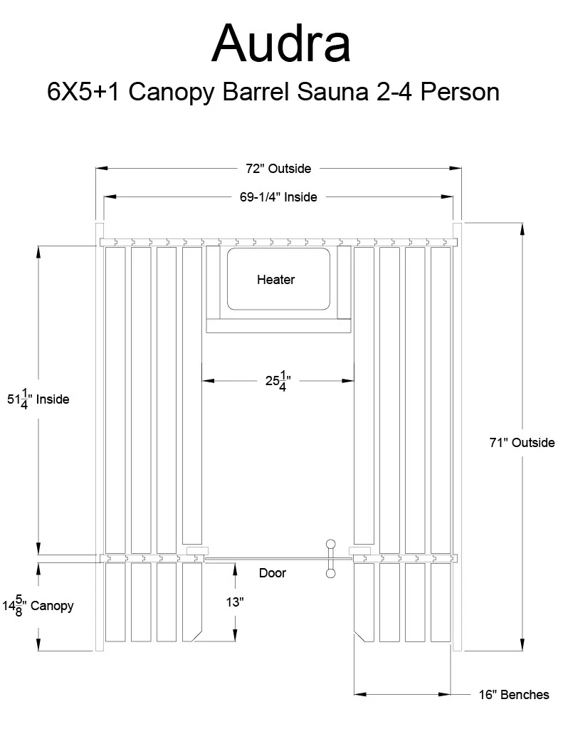 Audra 2-4 Person Canopy Barrel Sauna - Image 10