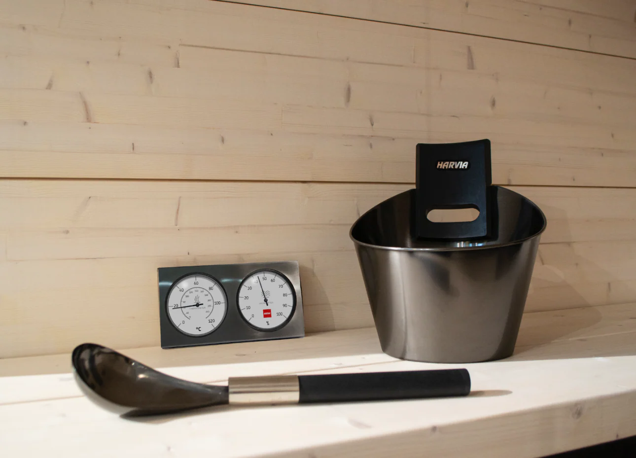 Harvia Onyx Bucket, Ladle, & Thermometer Kit - Image 3