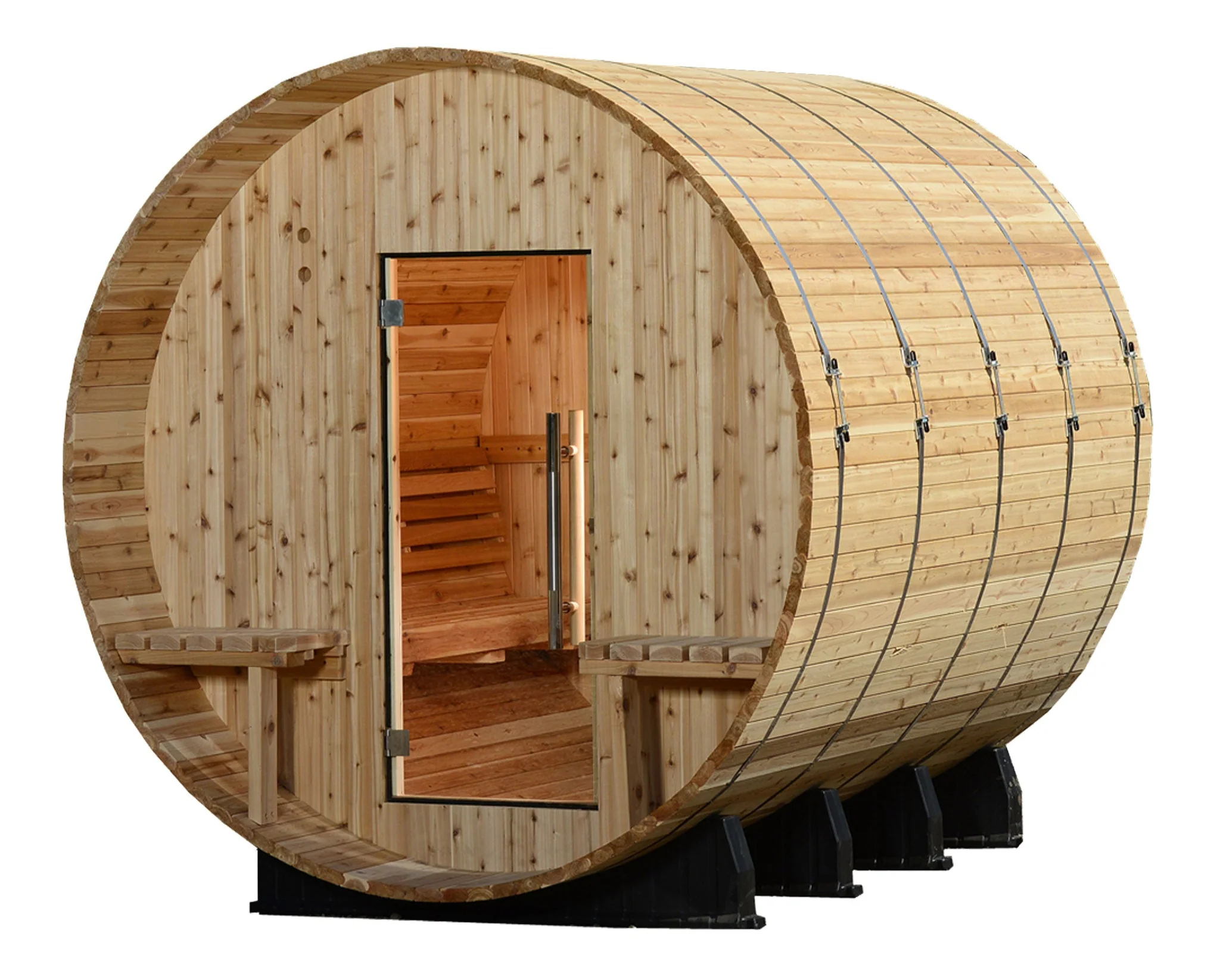 Grandview 4-6 Person Canopy Barrel Sauna - Image 3