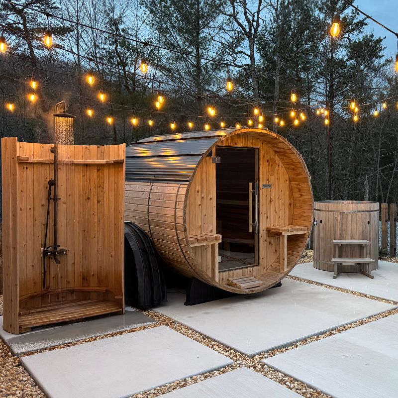 Grandview 4-6 Person Canopy Barrel Sauna - Image 7