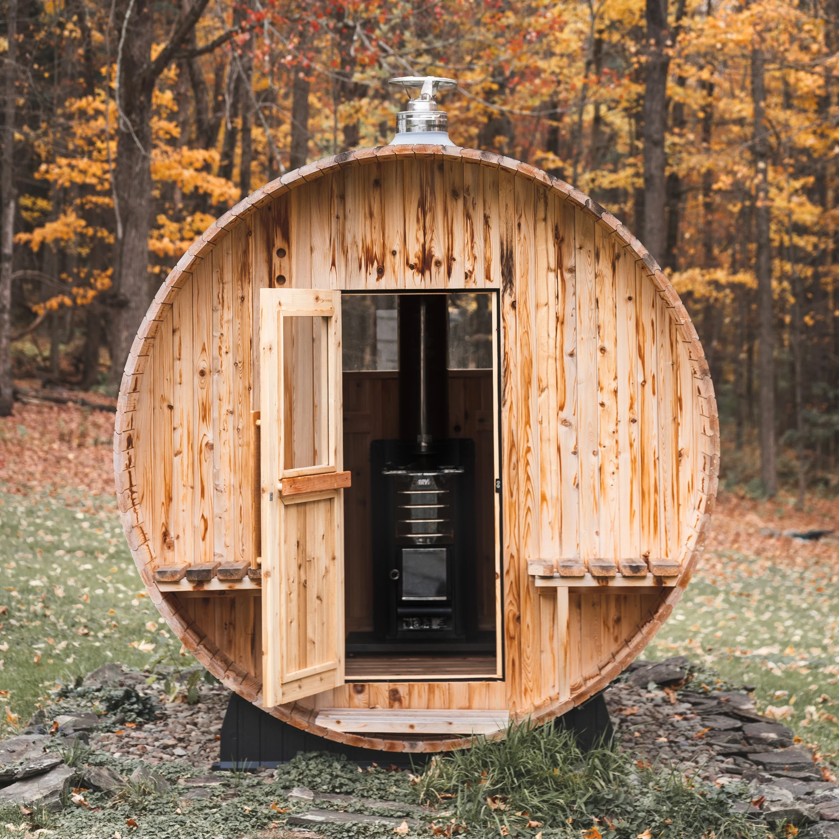 Grandview 4-6 Person Canopy Barrel Sauna - Image 8