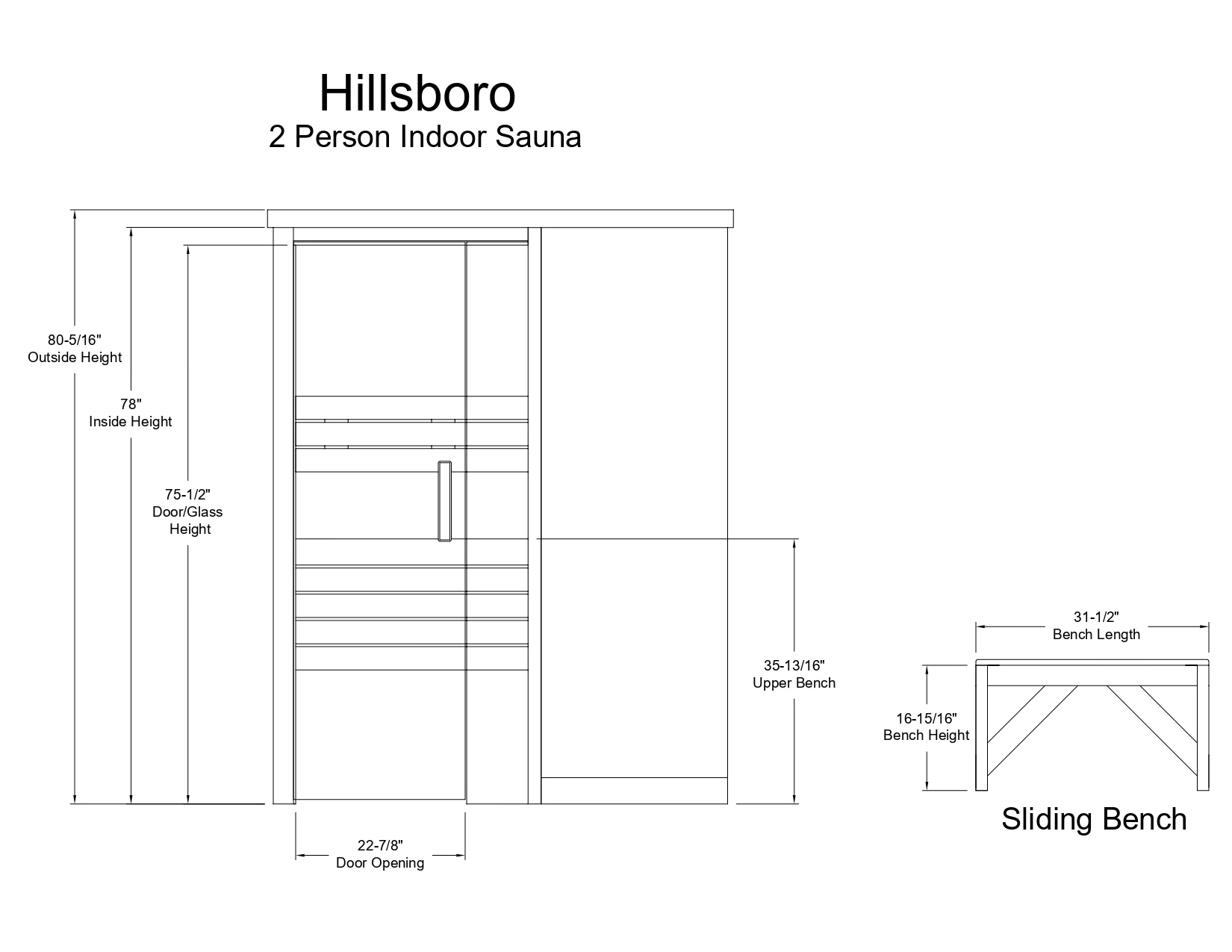 Hillsboro 2 Person Indoor Sauna - Image 10