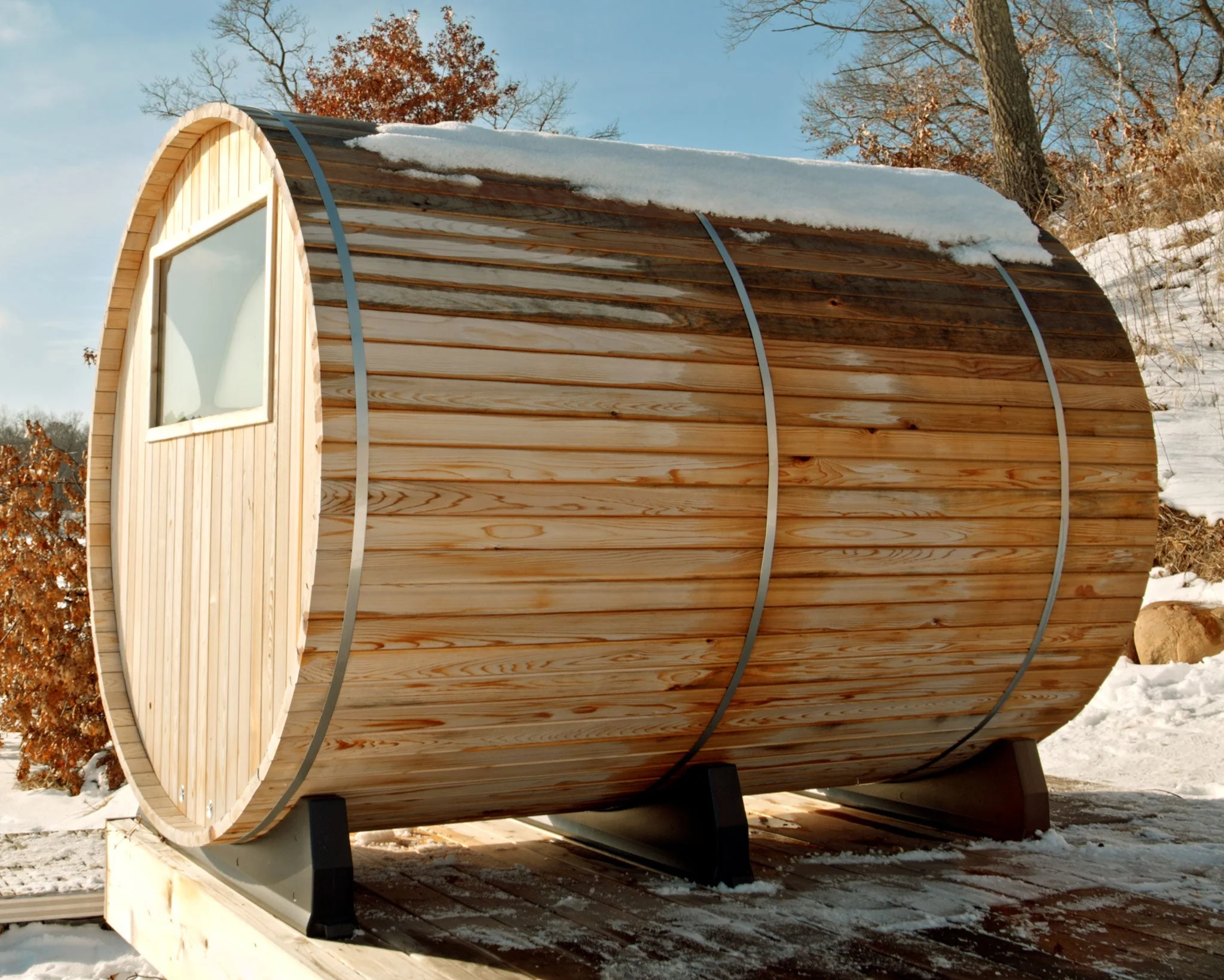 Huntington 4-6 Person Canopy Barrel Sauna - Image 3