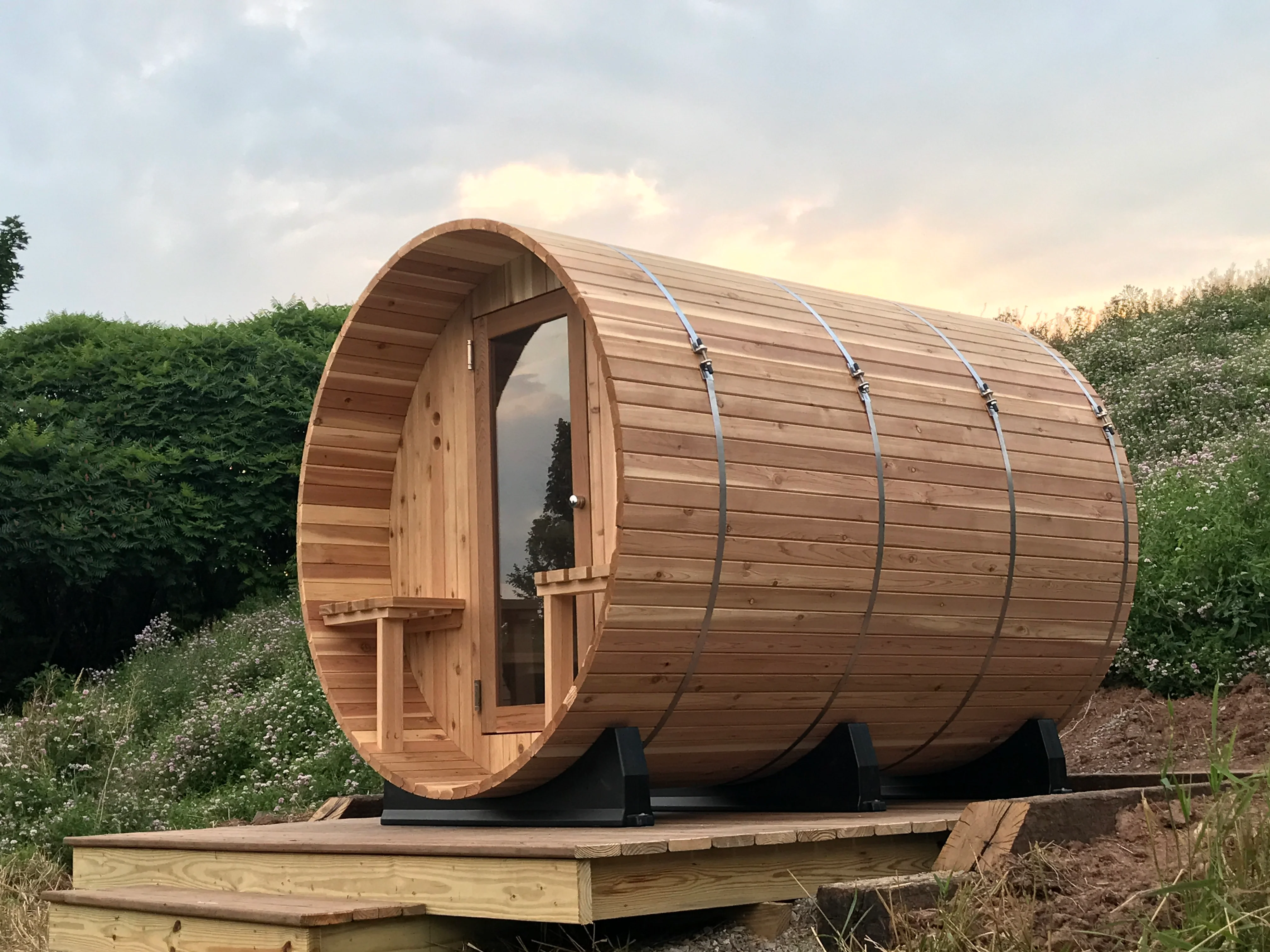 Huntington 4-6 Person Canopy Barrel Sauna - Image 4