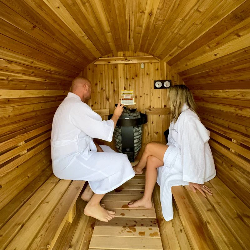Huntington 4-6 Person Canopy Barrel Sauna - Image 5