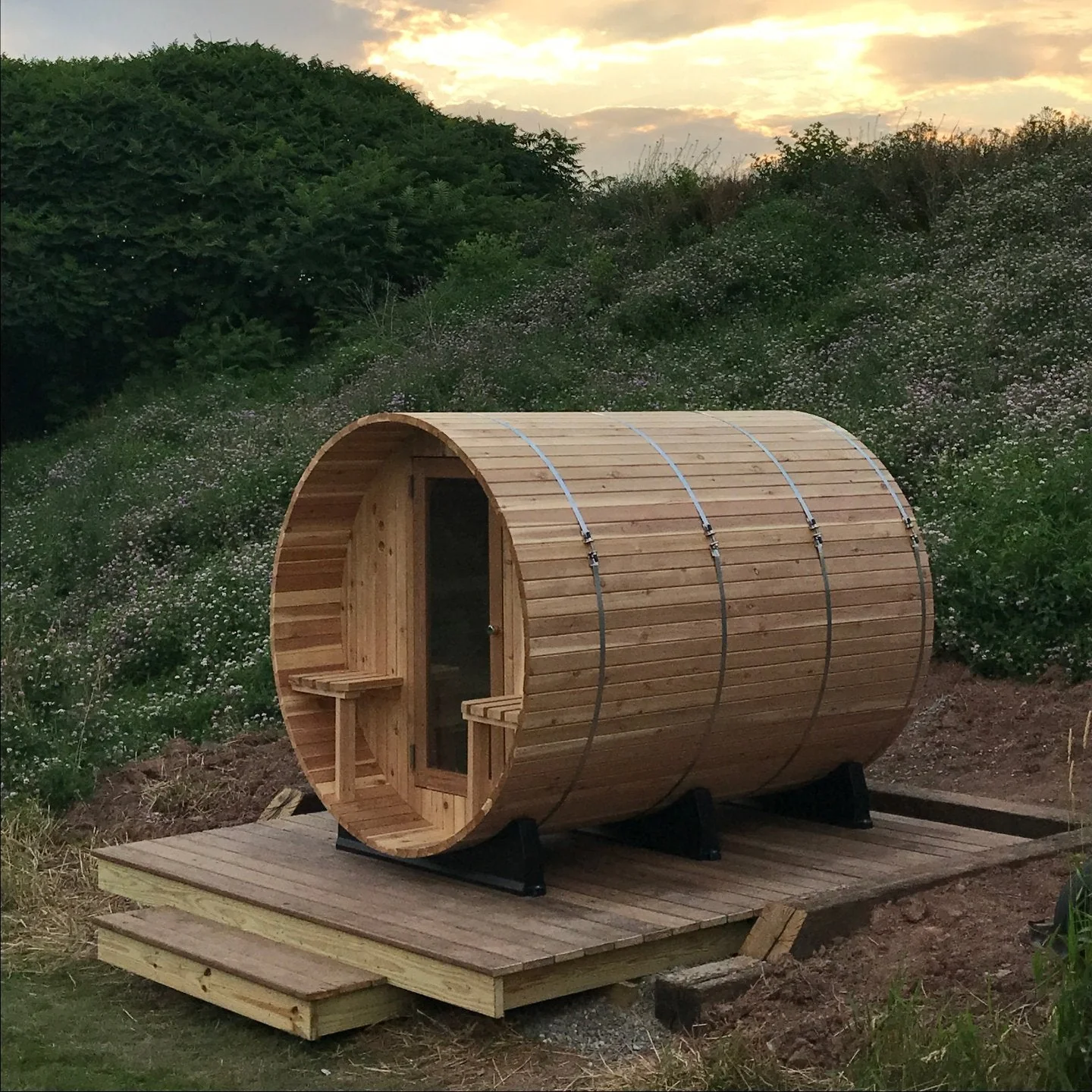 Huntington 4-6 Person Canopy Barrel Sauna - Image 7