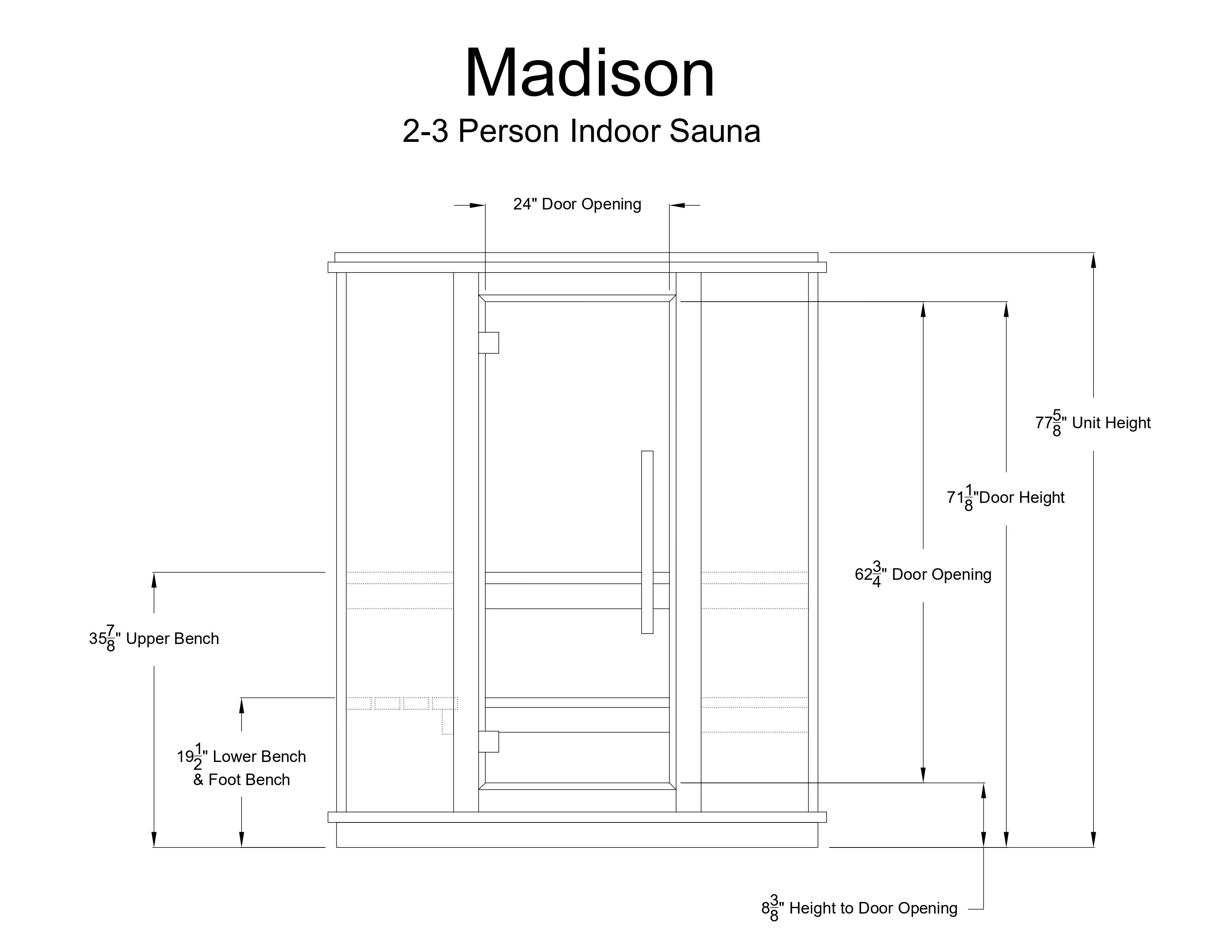 Madison 2-3 Person Indoor Sauna - Image 15