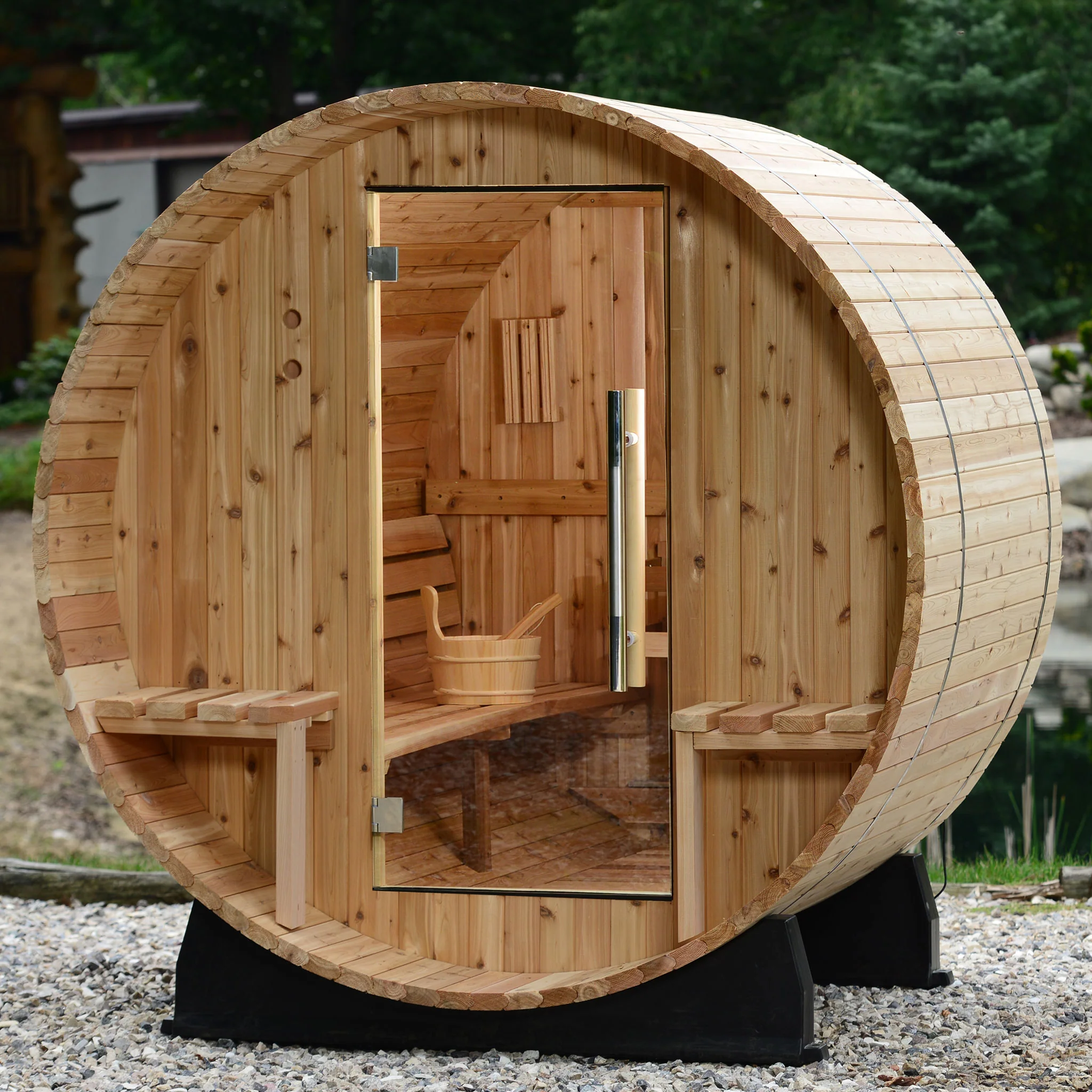 Vienna 2 Person Canopy Barrel Sauna - Image 3