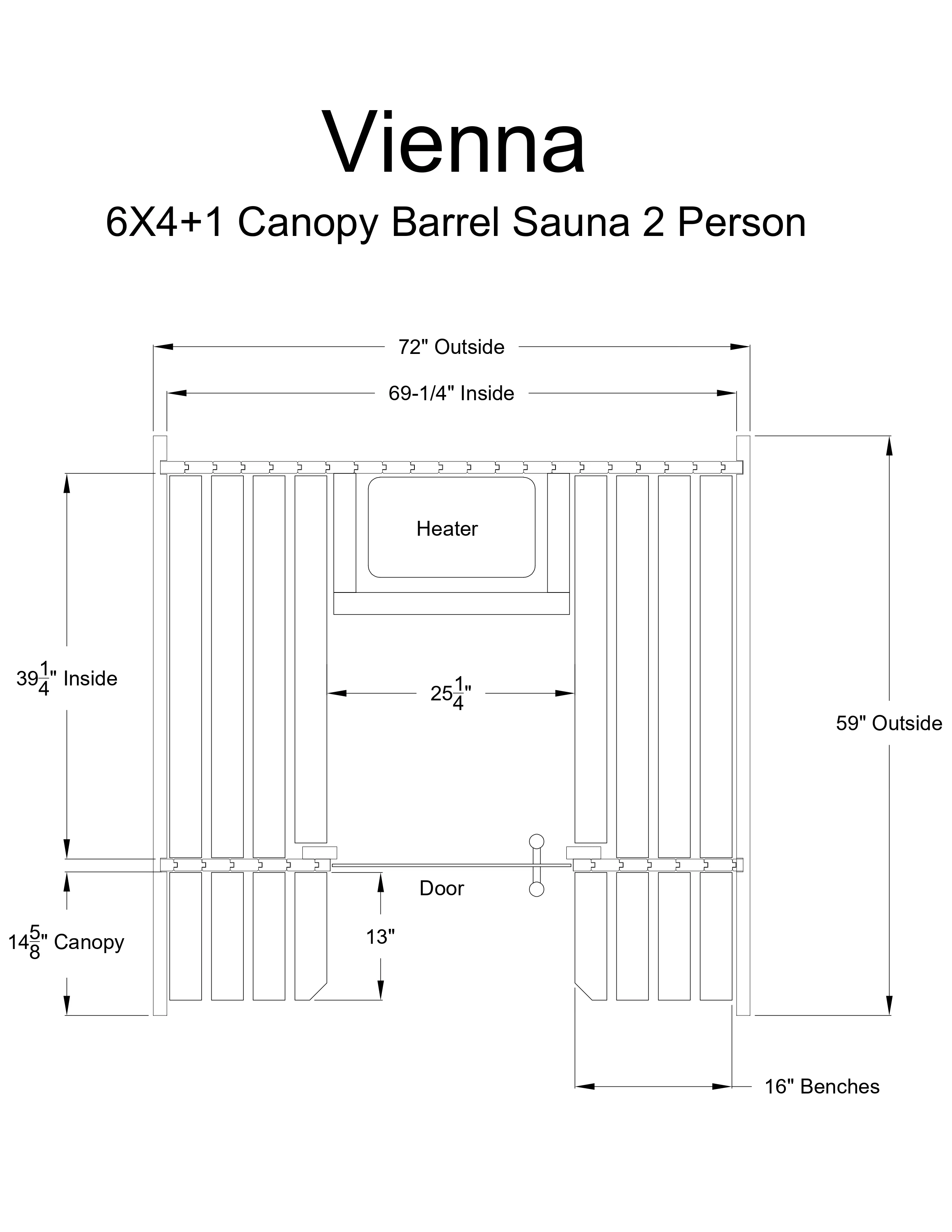 Vienna 2 Person Canopy Barrel Sauna - Image 7